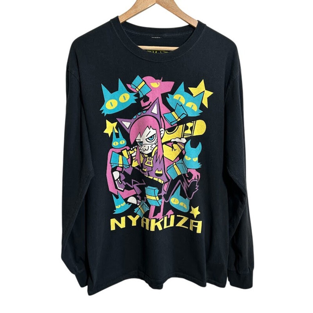 A Hat in Time Nyakuza Metro Black Long Sleeve T-Shirt Fangamer Unisex Sz L Rare